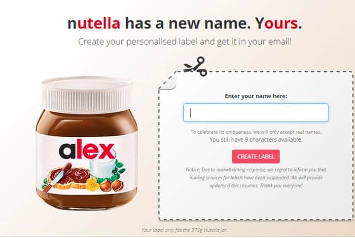 Nutella Campaign Name Botol
